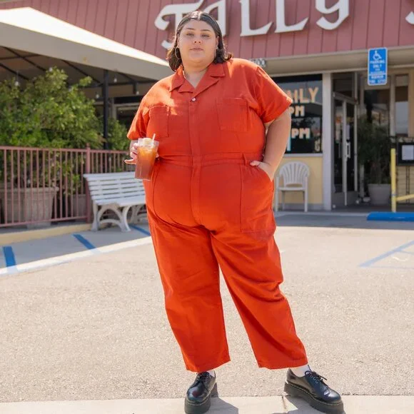 NWOT Big Bud Press Short Sleeve Jumpsuit - Paprika - Picture 6 of 7